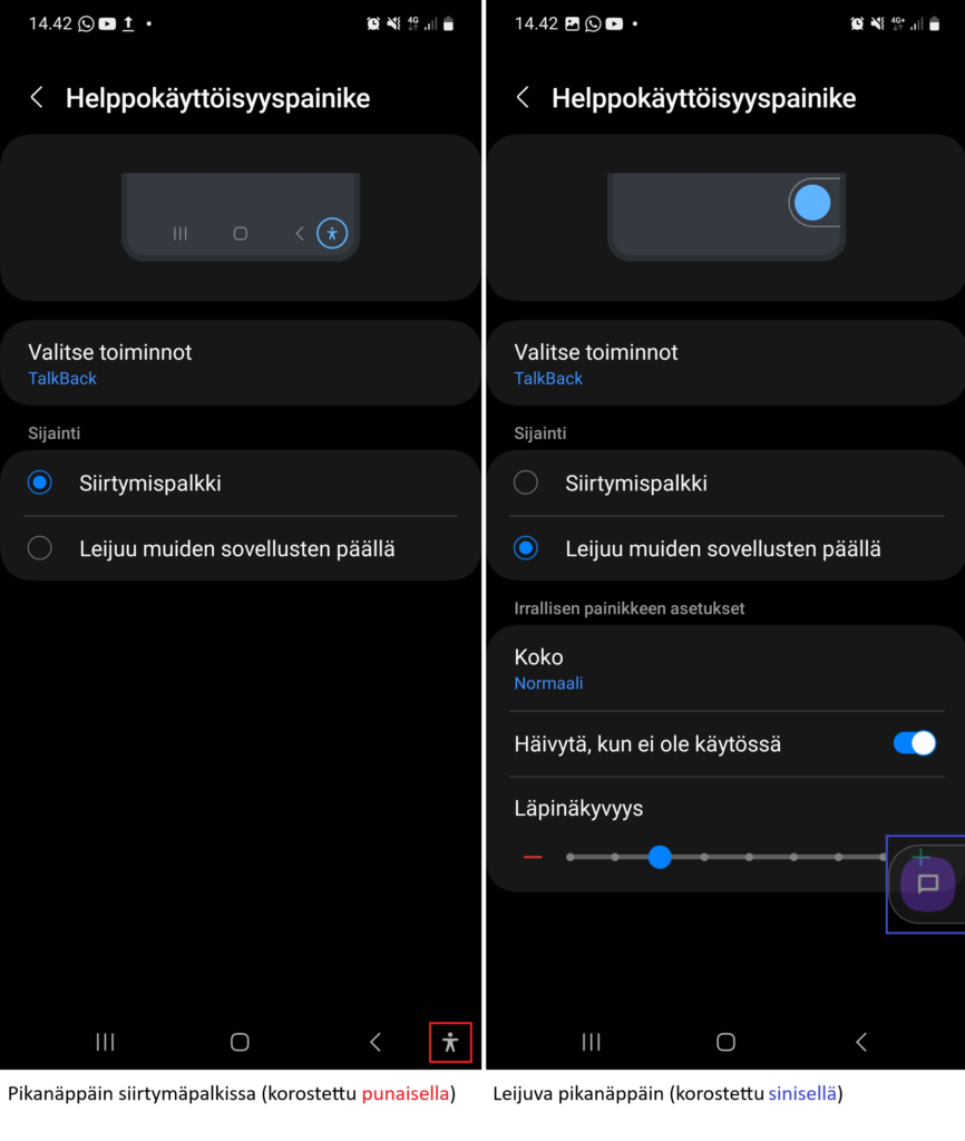 Kaksi eri pikanäppäintyyliä vertailussa