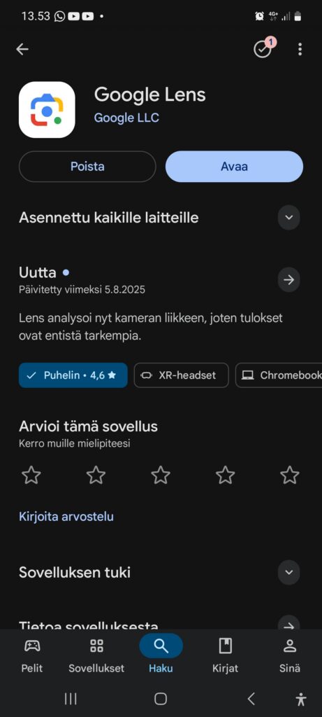 Google Lens Play-kaupassa