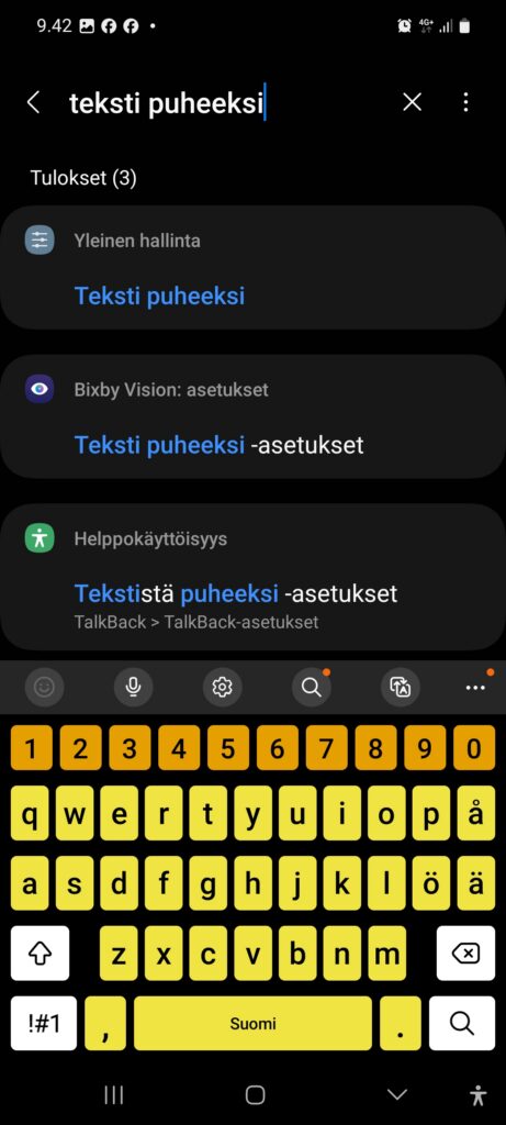 Asetuksien haku