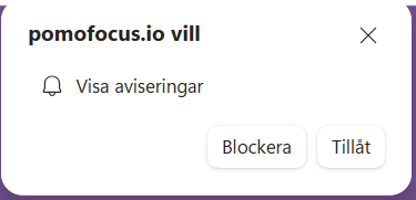 Välj ”Tillåt” för att visa notiser
