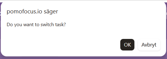 Välj ”OK” för att fortsätta till nästa uppgift.